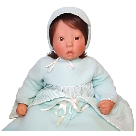 Vtg Lee Middleton Realistic Baby Doll Brown Hair Brown Eyes Girl Signed Weighted - Picture 2 of 10